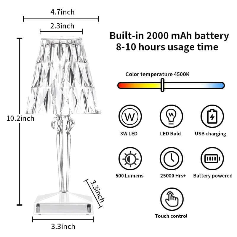 USB wiederaufladbare Acryl Tischlampe