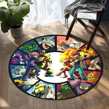 Pokemon Cartoon HD Gedruckter Rundteppich Dropshipping Teppich für Wohnzimmer Bereich Teppich Große Haustiermatte Weiche Kreis Teppiche Raumteppich