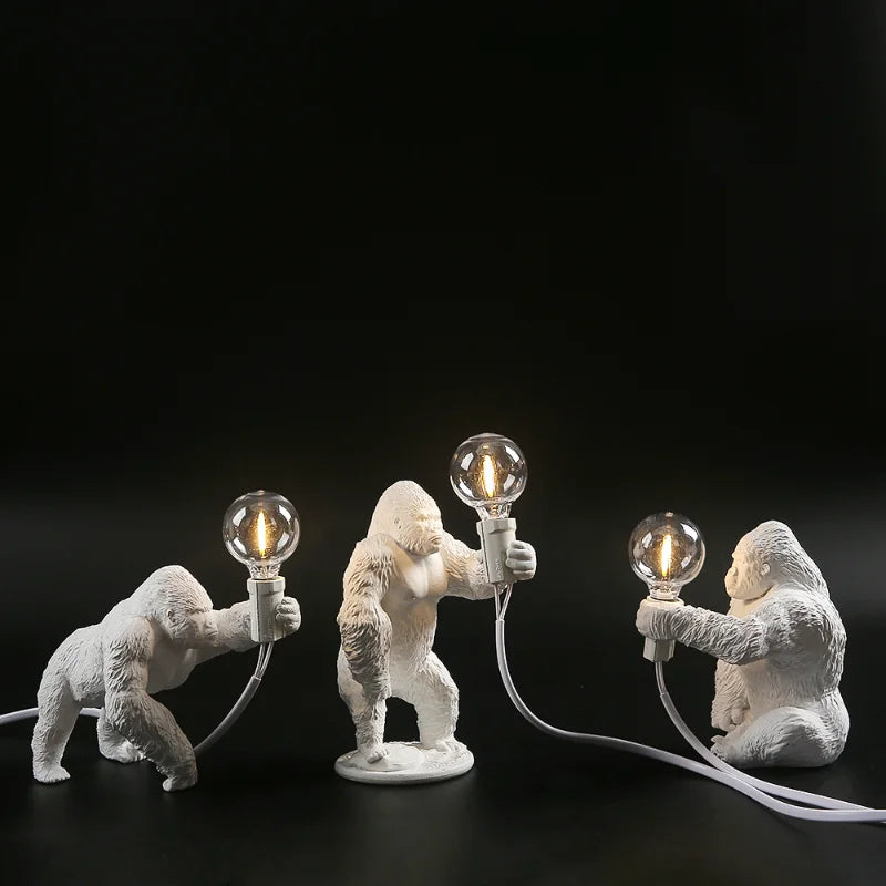 Garduru Gorilla Tischlampe | LED Nachtleuchte | Tierische Tischbeleuchtung für Zuhause