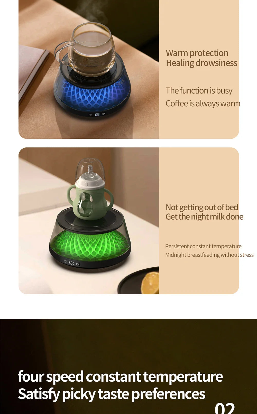 Royaleva USB Kaffeetassenwärmer – 4 Temperatureinstellungen, thermostatischer Untersetzer für Zuhause und Büro