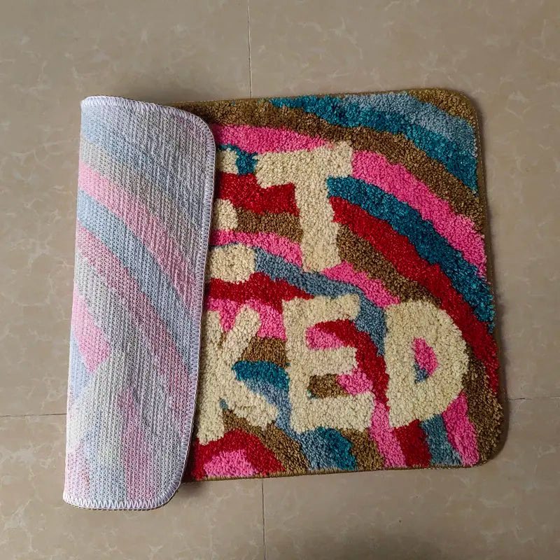 Get Naked Rainbow Badteppich – Bunte Tufting-Muster – Rutschfest & Pflegeleicht