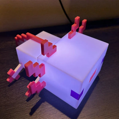 Pixelierte Axolotl Lampe