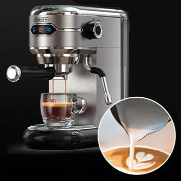 Slim Espresso Maschine – 20-Bar Halbautomatische Kaffeemaschine für ESE-Pads & gemahlenen Kaffee