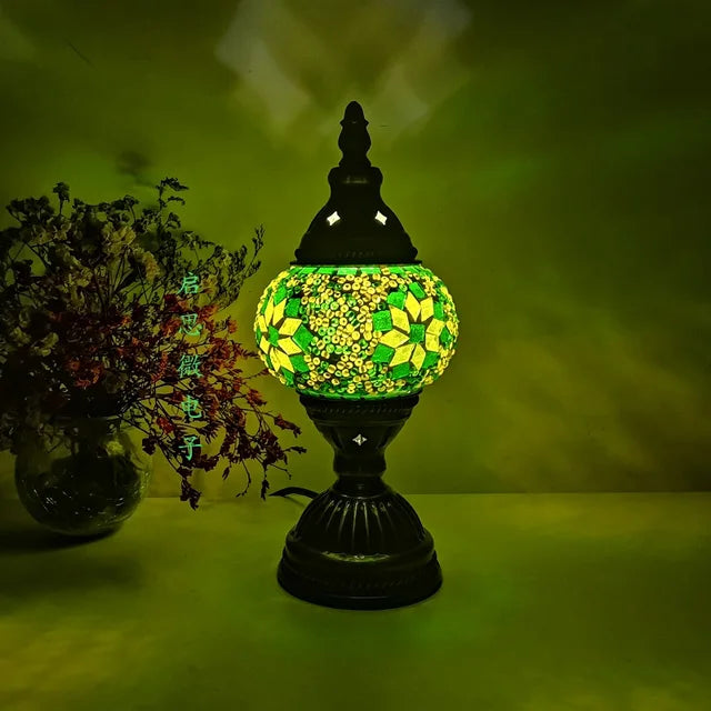 Türkische Mosaik Tischlampe – Handgefertigtes künstlerisches Nachttischlicht