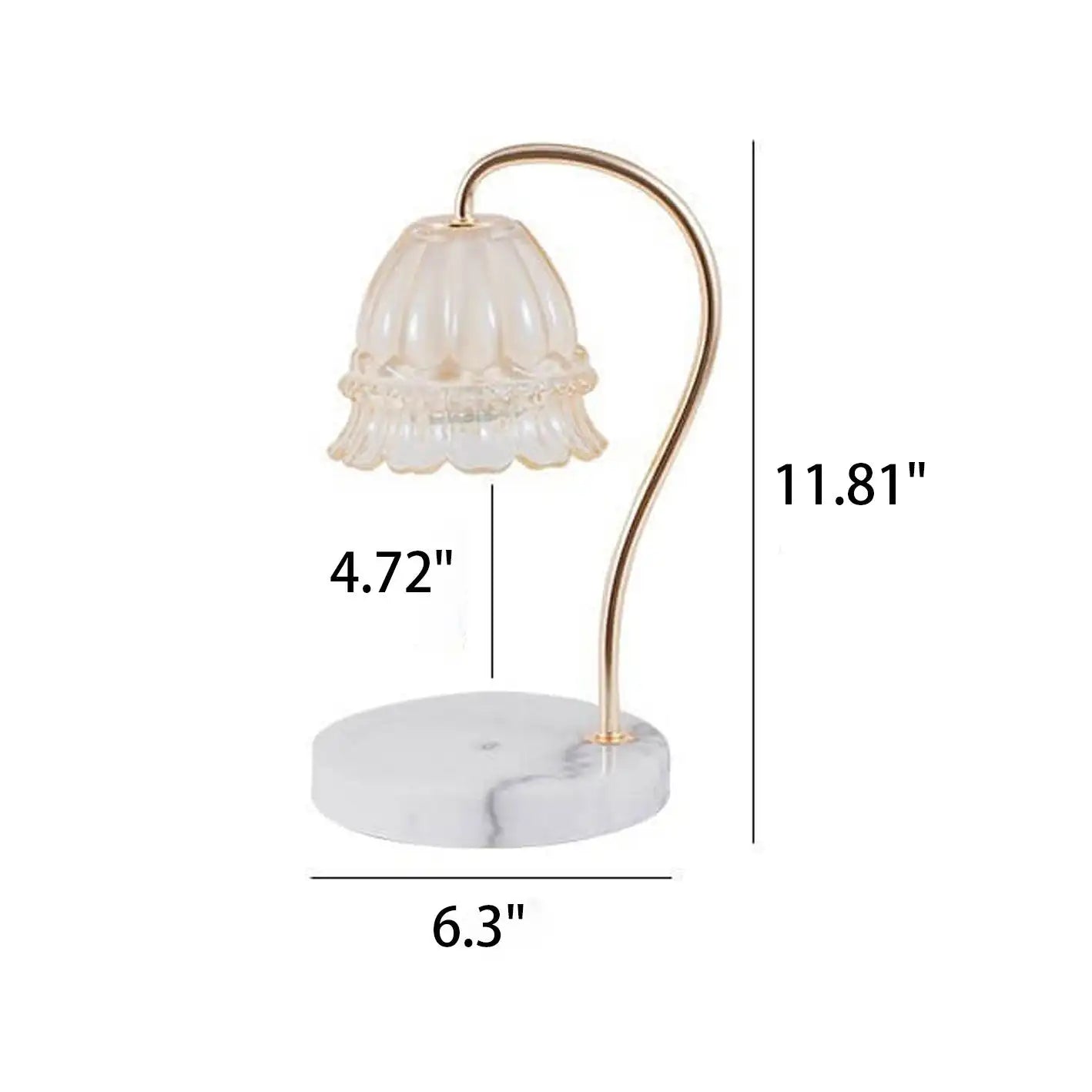 Vintage Glas Blumen Schmelzlampe