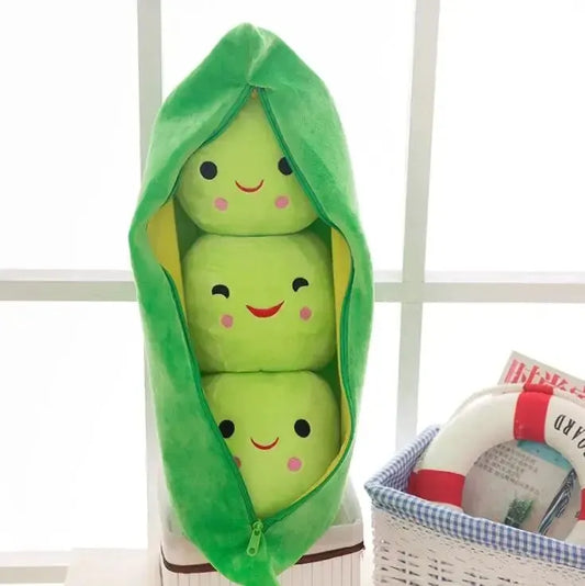 Royelux Plüsch Erbse Pod Spielzeug - Niedliches Gefülltes Erbsen Kissen für Kinder & Geschenke