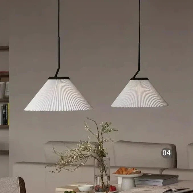 Aufhängung Nordic Plissée Creme – Elegantes skandinavisches Design aus LED-Stoff