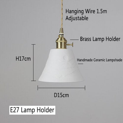 RoyaleGlow Artisan-Hergestellte Keramik Pendant Licht – Einzigartiger Handgefertigter Lampenschirm