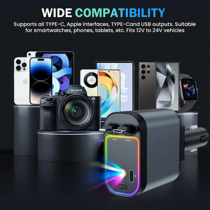 Ausziehbares Auto-Ladegerät mit Starlight Typ-C