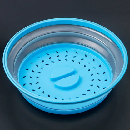 Mikrowellen Spritzschutz - Heizender faltbarer Silikondeckel zum Kochen & Frischhalten