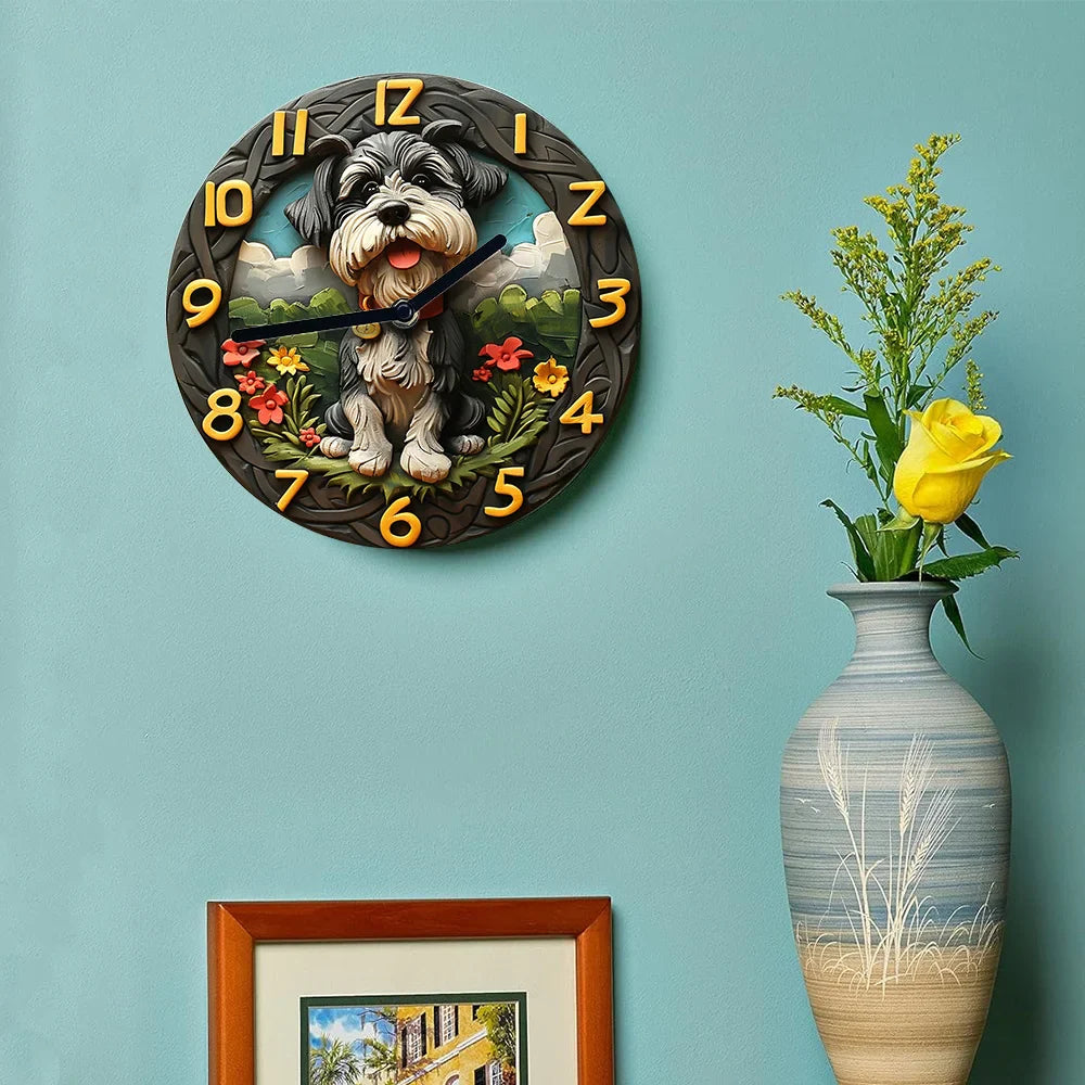 Chic Silent Schnauzer Wanduhr