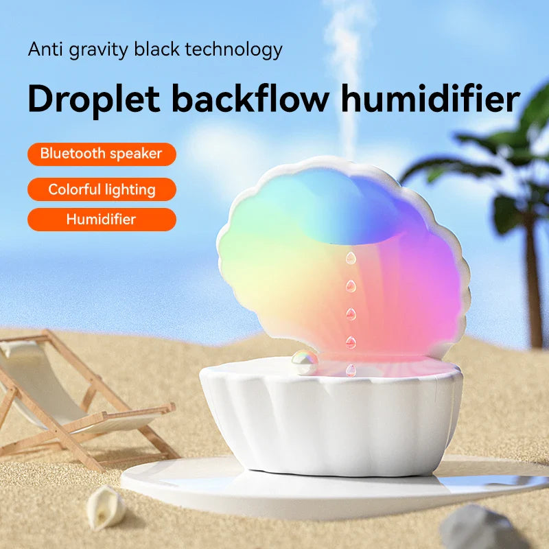 Shell Schlafhilfe Bluetooth Lautsprecher – RGB Nachtlicht mit Luftbefeuchter & Anti-Schwerkraft-Design
