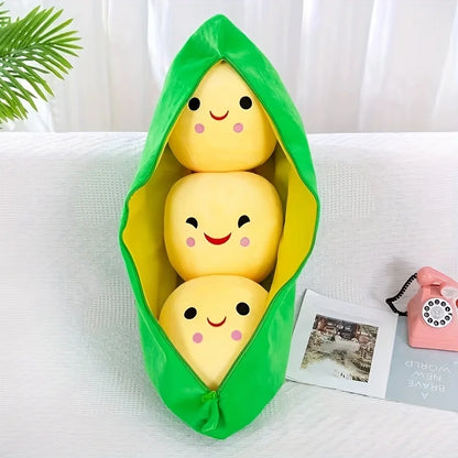 Royelux Plüsch Erbse Pod Spielzeug - Niedliches Gefülltes Erbsen Kissen für Kinder & Geschenke
