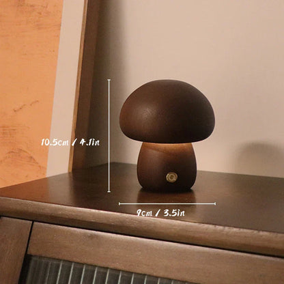 MushroomGlow – Holz Tischlampe mit natürlichem und modernem Design