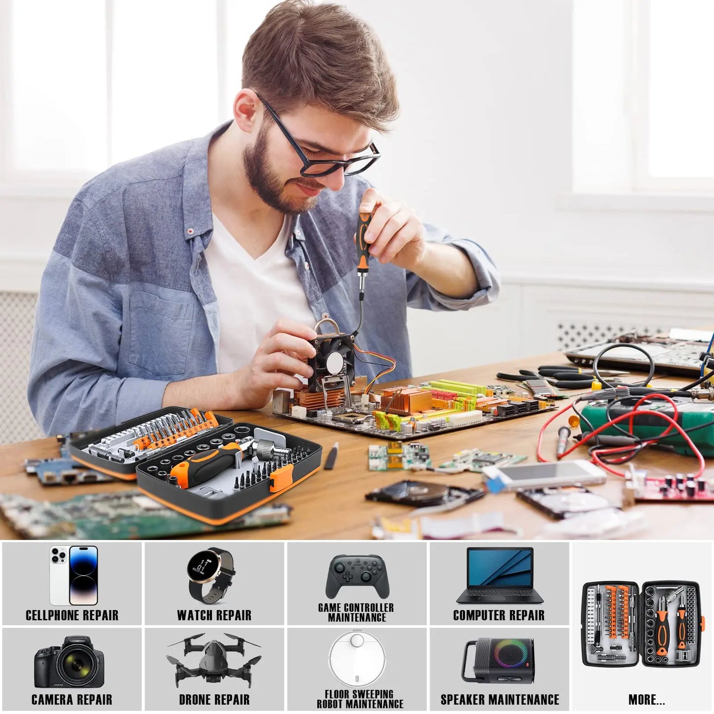 68-in-1 Ratschenschraubendreher Set