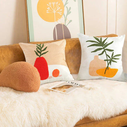 Soléa – Jacquard-Kissenbezug mit raffiniertem Sonnenblumenmuster