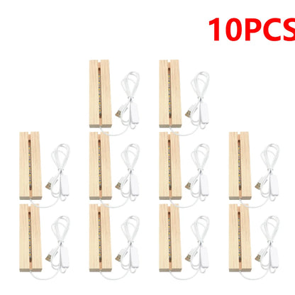 LED Holzlichtanzeige Basis – USB Holzständer für Kristall- und Harzkunst