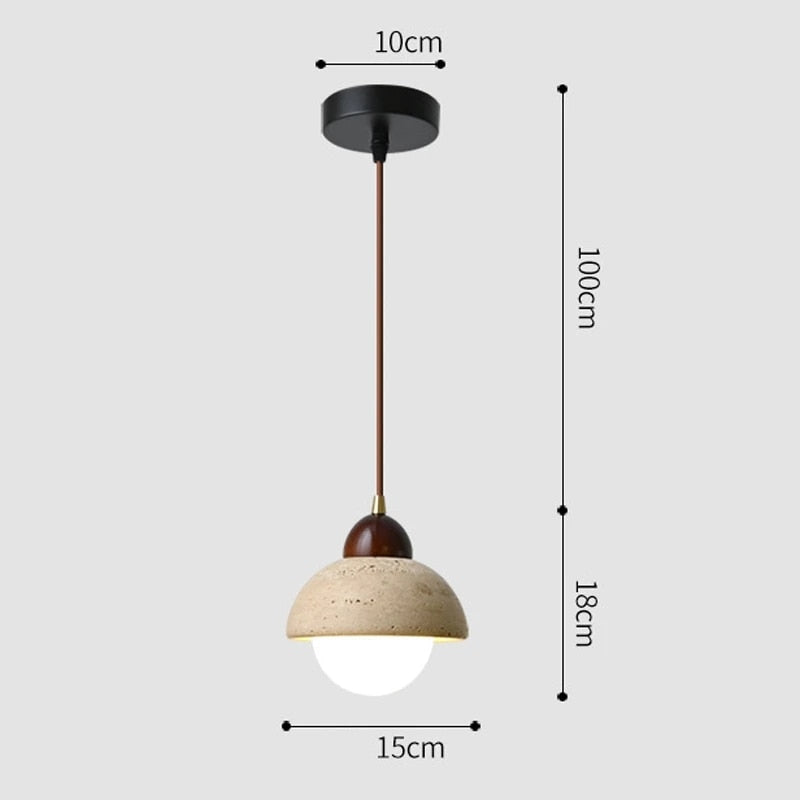 Suspension aus Naturmarmor – Elegante LED-Lampe aus Holz und Marmor