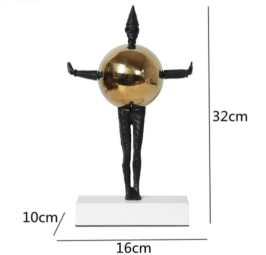 Abstrakte Metall Rüstung Ball Mann Skulptur