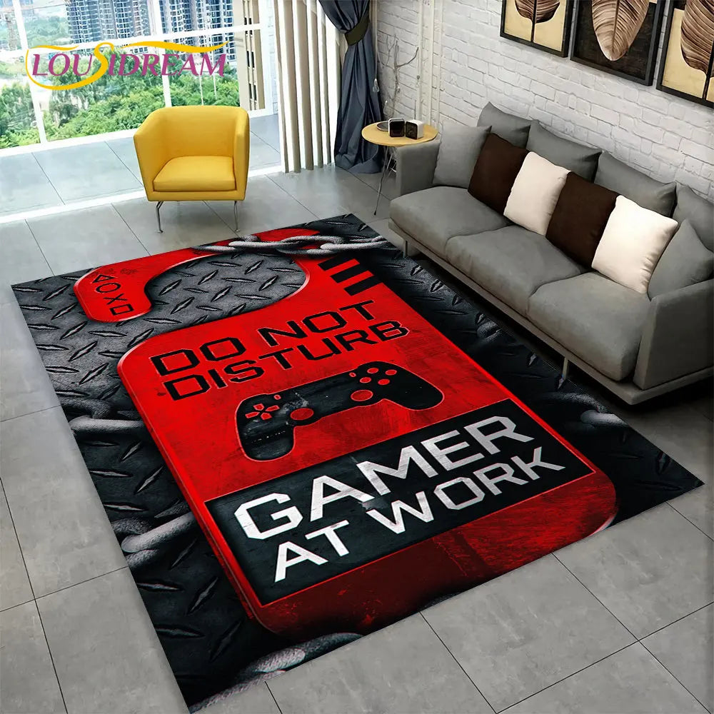 3D Cartoon Gamer Teppich - Ultra-weicher, mehrfarbiger Teppich mit rutschfester Unterseite für Kinder und Gaming-Bereiche 120x160 cm