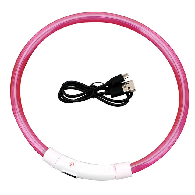 Leuchtendes Hundehalsband, USB-Wiederaufladbares LED-Leuchtendes Halsband für Nachtsicherheit, abnehmbares leuchtendes Haustierzubehör
