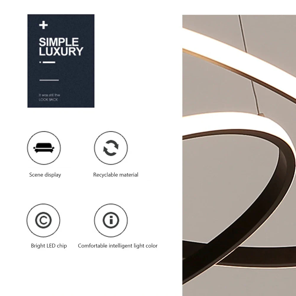 Rayvia Nordic Luxury Pendelleuchte mit verstellbarem LED für Wohnzimmer & Schlafzimmer