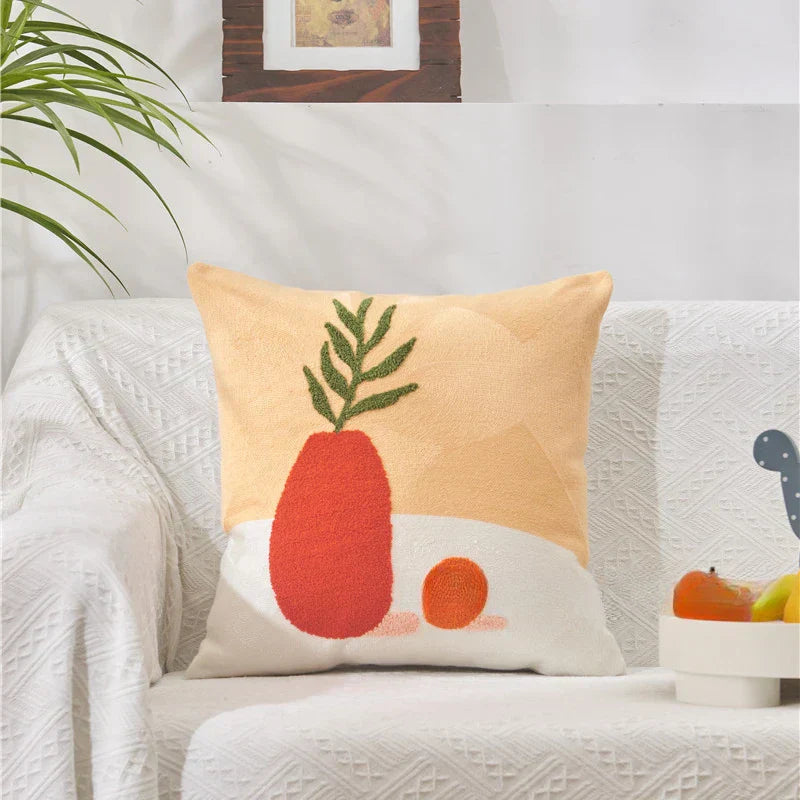 Soléa – Jacquard-Kissenbezug mit raffiniertem Sonnenblumenmuster