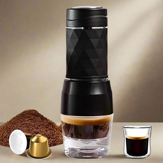 Cafelffe 3-in-1 Tragbarer Kaffeekocher – Manueller Espresso-Brauer für Reisen & Abenteuer im Freien