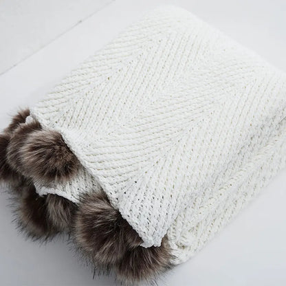 Garduru - Weiche Chenille-Strickdecke für Bett und Sofa