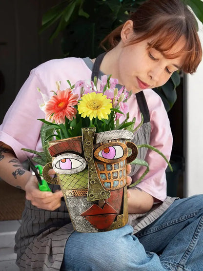 Bunter Gesichts-Blumentopf – Kreative Deko für Zuhause und Garten