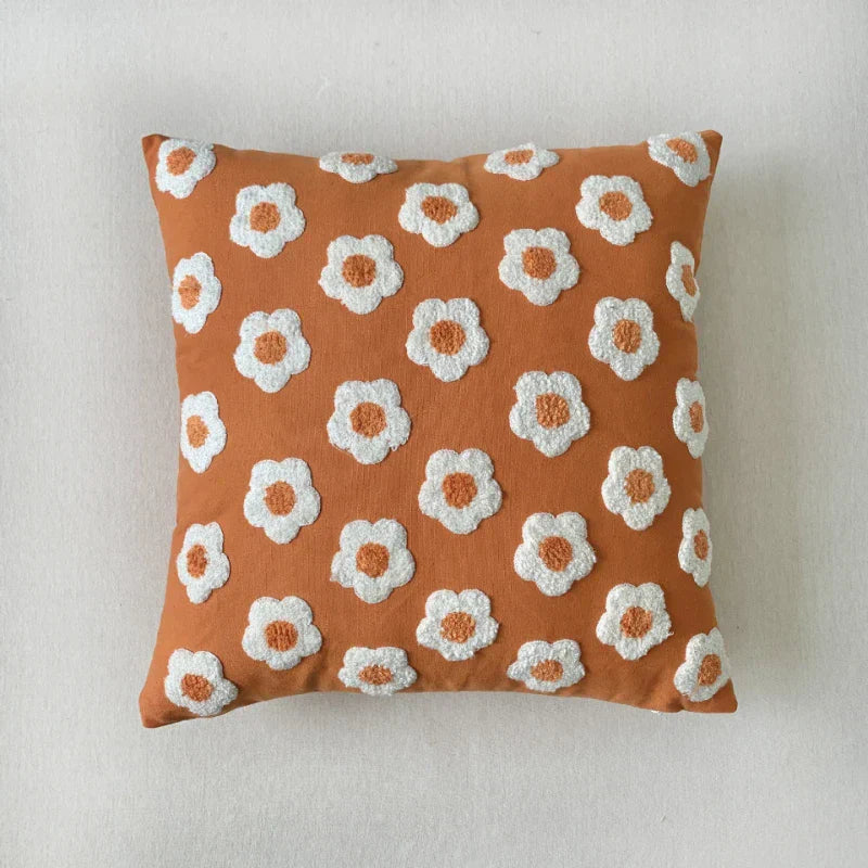 Soléa – Jacquard-Kissenbezug mit raffiniertem Sonnenblumenmuster