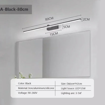 RoyaleGlow Moderne LED Badezimmer Wandleuchte mit einstellbarem Tricolor Licht
