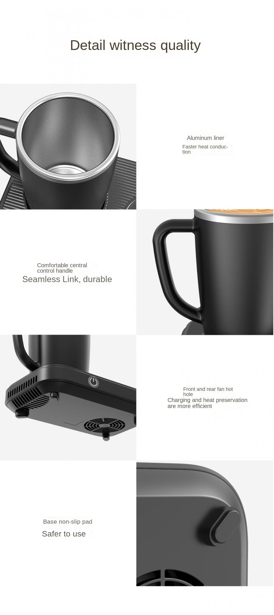 Royaleva Heiße und Kalte Tasse Thermostat Pad mit Drahtloser Ladung – 3-in-1 Untersetzer für Zuhause & Büro