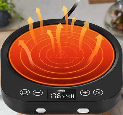 Royaleva Kaffeetassenwärmer Platte – Elektrische heiße Platte mit Timer & einstellbarer Wärme, 36W
