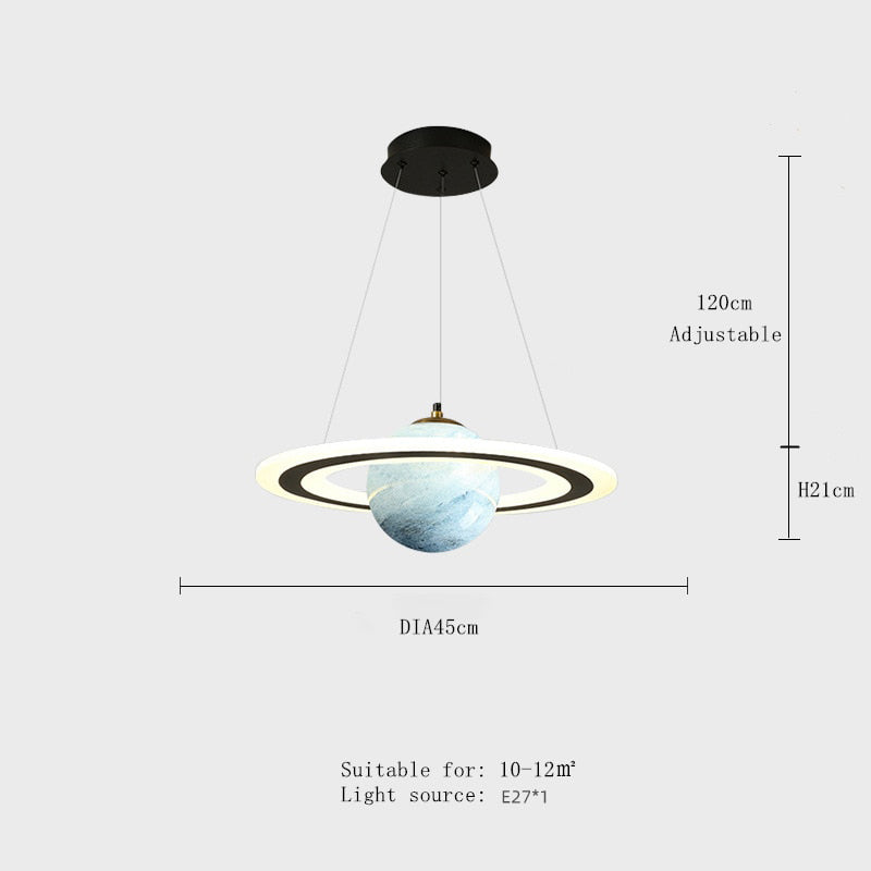 Garduru - Kinderbeleuchtung Planet Pendelleuchte Kinderzimmerlampe