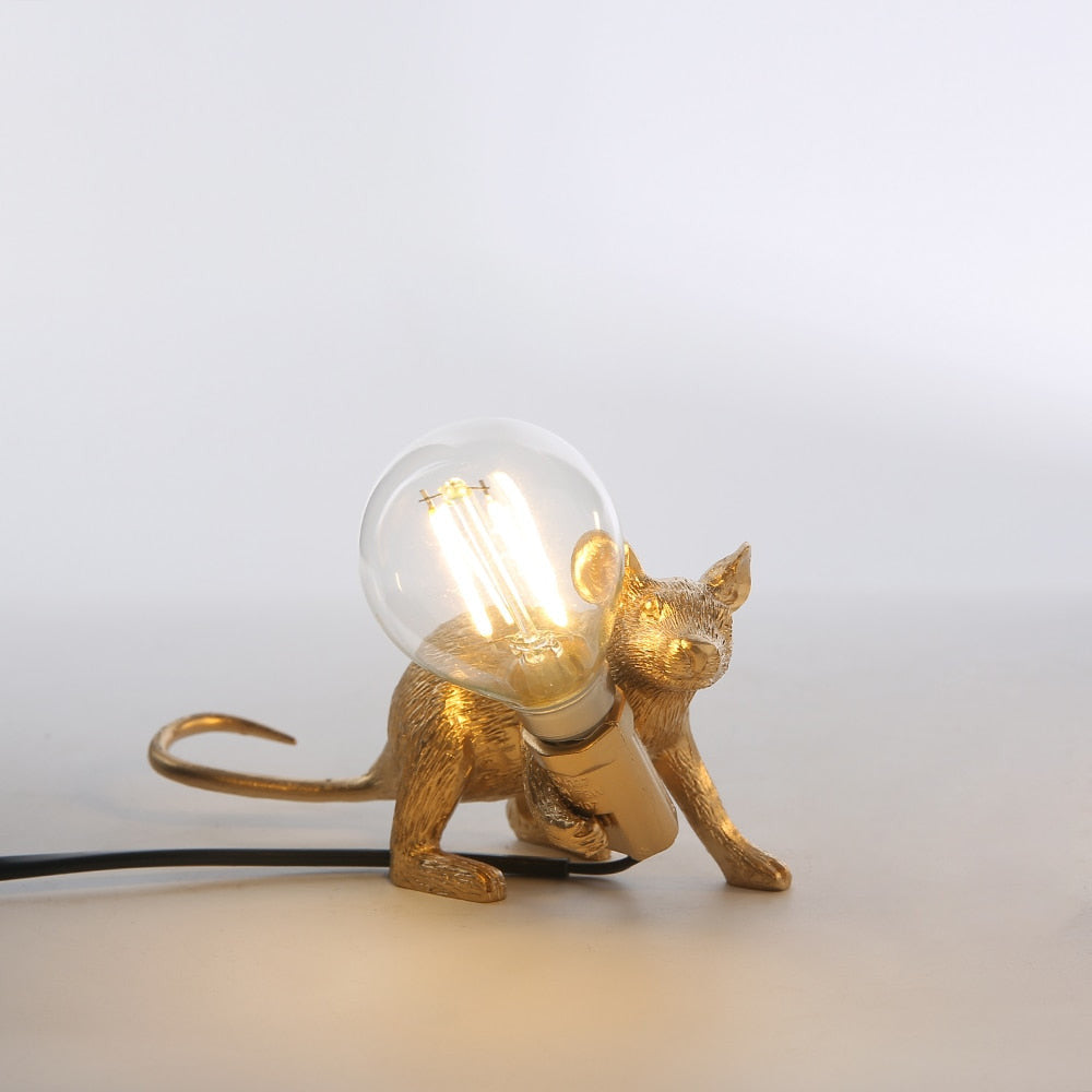 Royaleva Say Cheese Maus Tischlampe - Künstlerische Harz LED Licht Dekor