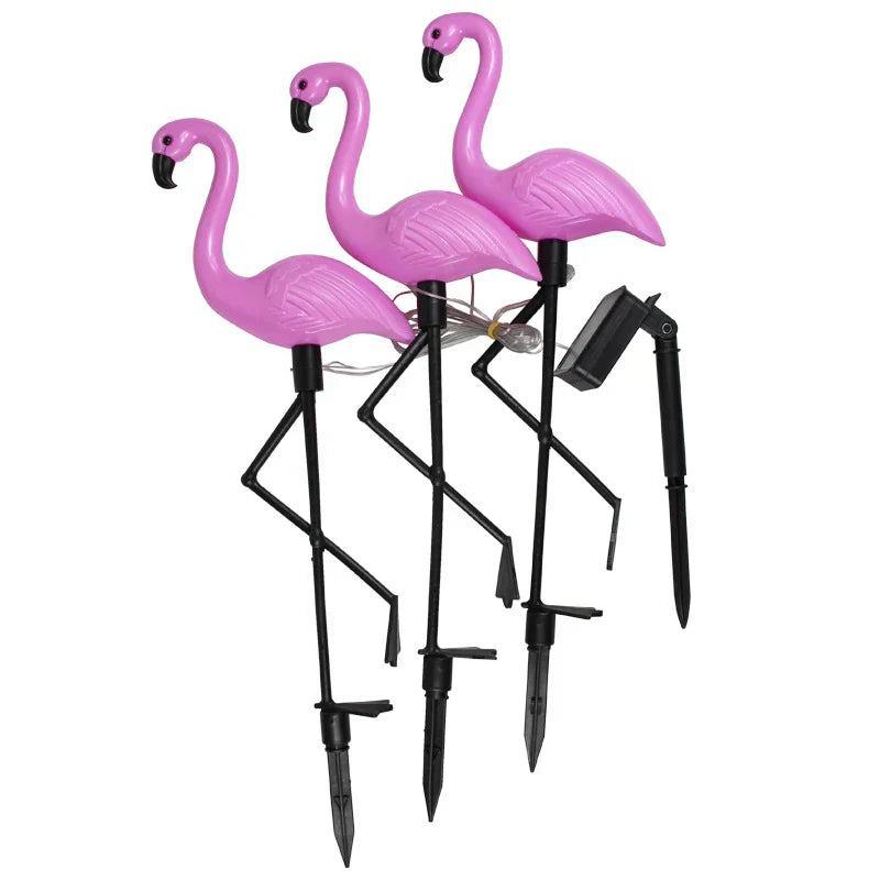 Garduru Außen Flamingo Lampen Set | Wasserdichtes LED Licht | Rasen Garten Dekor Sonnenbeleuchtung - Flamp
