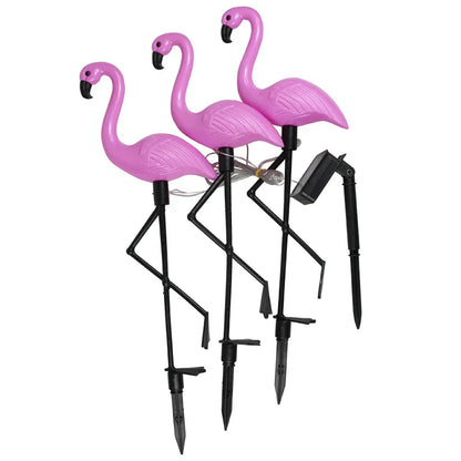 Garduru Außen Flamingo Lampen Set | Wasserdichtes LED Licht | Rasen Garten Dekor Sonnenbeleuchtung - Flamp