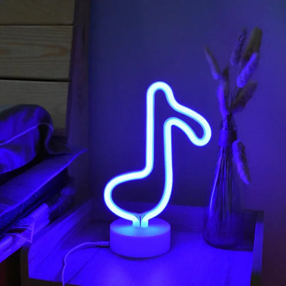 Musiknoten Neonlampe - USB LED Nachtlicht für Partys & Wohnkultur