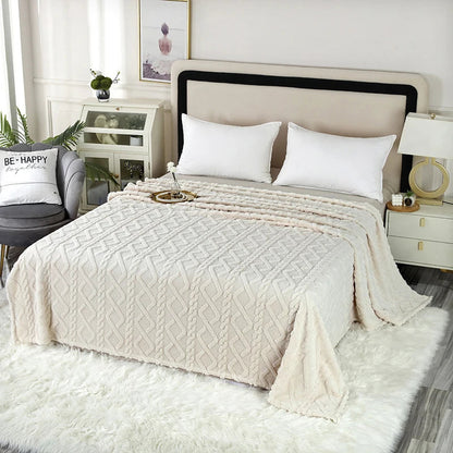 Gemütliche Kuscheldecke mit elegantem geflochtenem Muster für den Einsatz zu Hause und im Büro