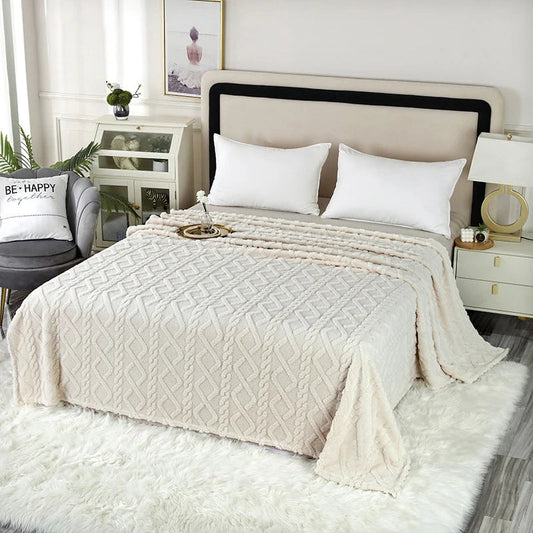 Gemütliche Kuscheldecke mit elegantem geflochtenem Muster für den Einsatz zu Hause und im Büro