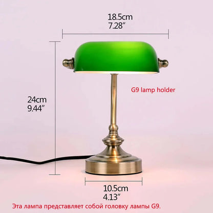 Chic Retro Mini Schreibtischlampe - Grüner Lampenschirm, Ideal für Schlafzimmer und Büro