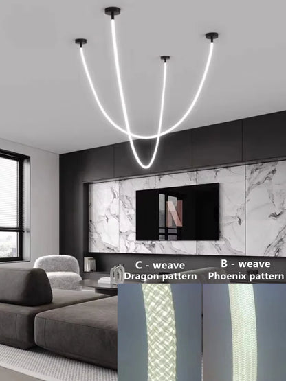 Minimalistisches Linienkunst-Design Kronleuchter Wohnzimmer Esszimmer Dekoration Kronleuchter Flur LED-Beleuchtung