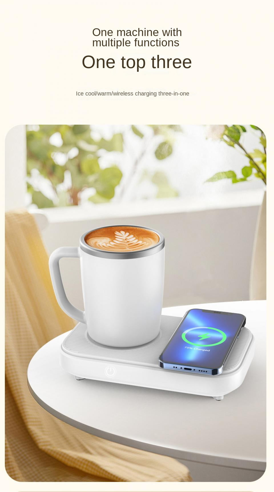 Royaleva Heiße und Kalte Tasse Thermostat Pad mit Drahtloser Ladung – 3-in-1 Untersetzer für Zuhause & Büro