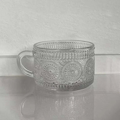 Unglaublich hübsche vintage geprägte Glasskaffee-Tasse