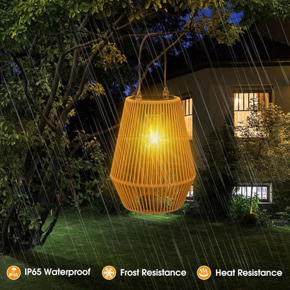 Royelux Handgewebte Solar Gartensolarleuchte - Wasserdichte dekorative Außenlampe