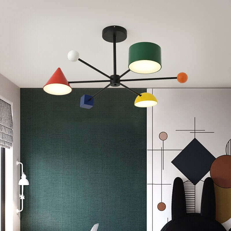 Magnificent Mid-Century Modern Bunte Deckenlampe