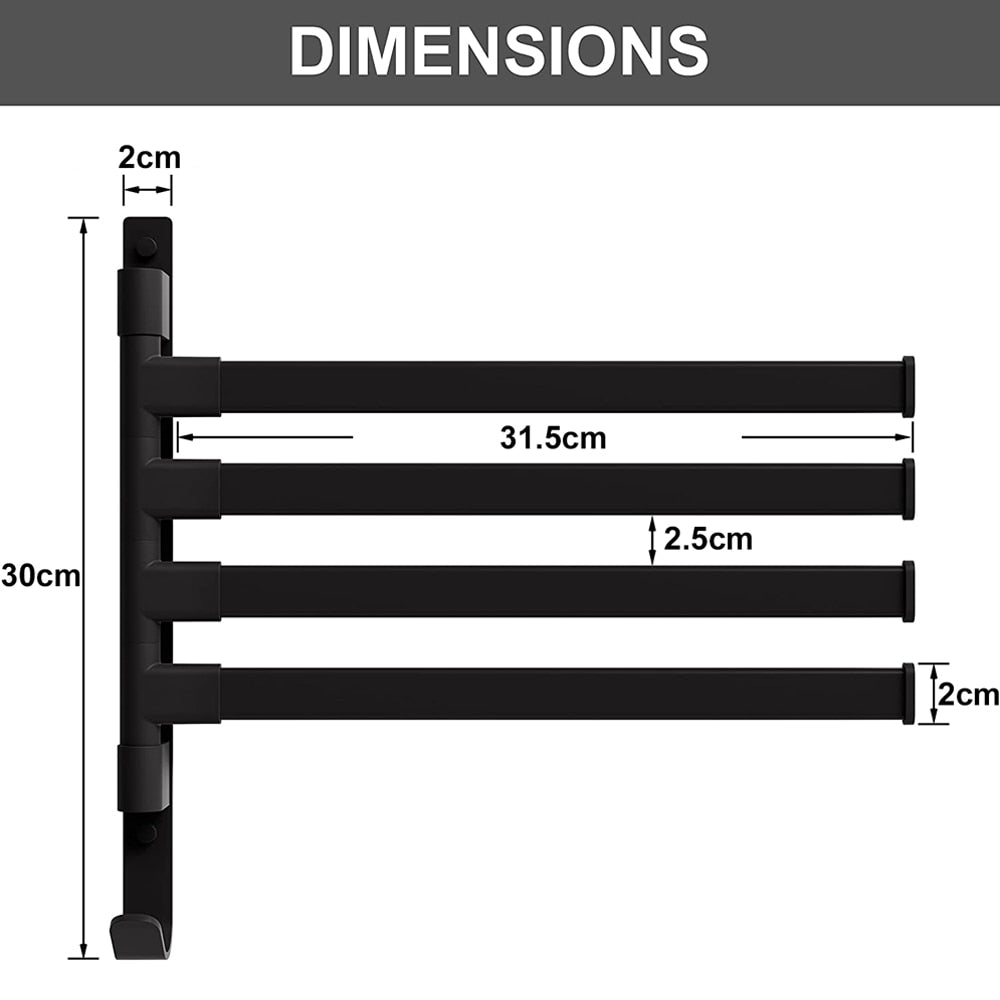 Wandmontierter, drehbarer Handtuchhalter - selbstklebend, bohrfrei