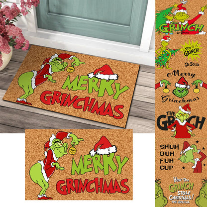 Weihnachtliche Türmatte mit Grinch-Design – Fröhlicher Empfang für die Feiertage