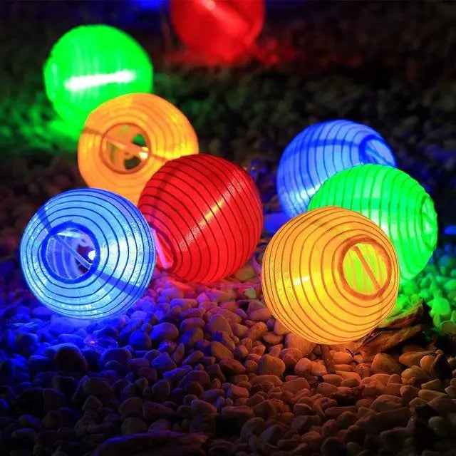 Wasserdichte Laterne Solar Lichterkette Weihnachtslichter - 6,5 m 30 LED Außenlichter für Garten- und Terrassendekoration